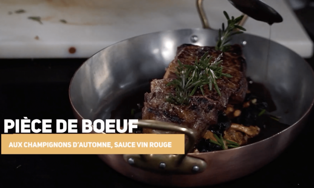 Recette simple et créative : pièce de bœuf aux champignons d’automne, sauce au vin rouge