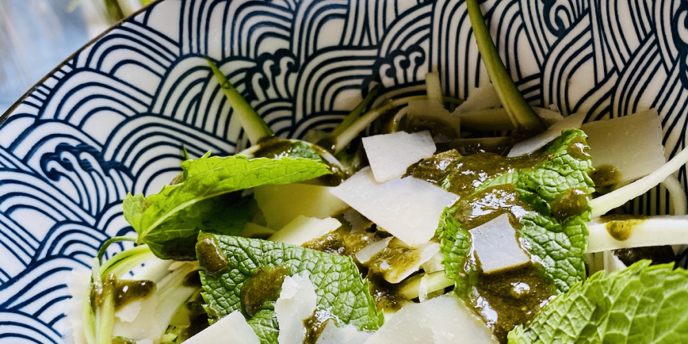 Julienne de courgette à la menthe et au parmesan