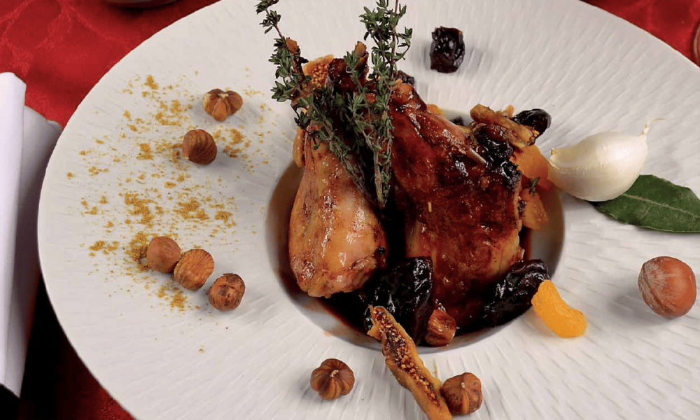 Lapin du Poitou aux noisettes et fruits secs