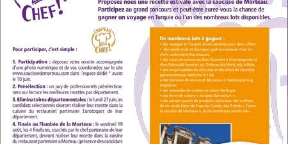 Résultats Concours «Cuisiner la saucisse de Morteau en été»