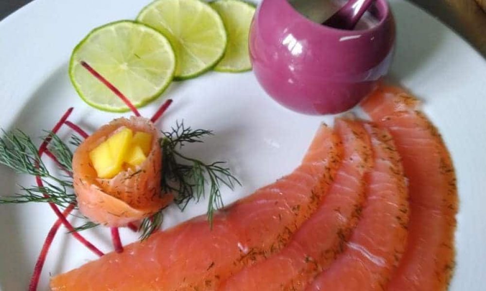 Gravlax de saumon à la mousse de fromage de Langres